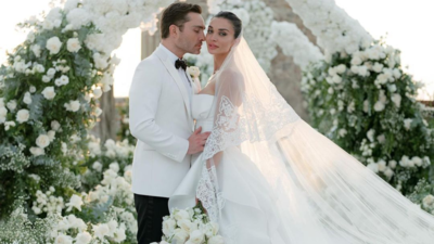 Amy weds Ed: Amy Jackson’s wedding gown is straight out of a fairytale