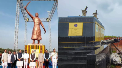 Unveiled 9 months ago, 35ft steel statue of Shivaji at Malvan fort collapses