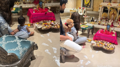 Ram Charan and Upasana share adorable snaps from Janmashtami celebrations with daughter Klin Kaara and pet dog Rhyme