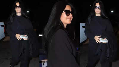 Watch: Katrina Kaif looks stylish in a hoodie and 'kala chasma' as she jets off from the city