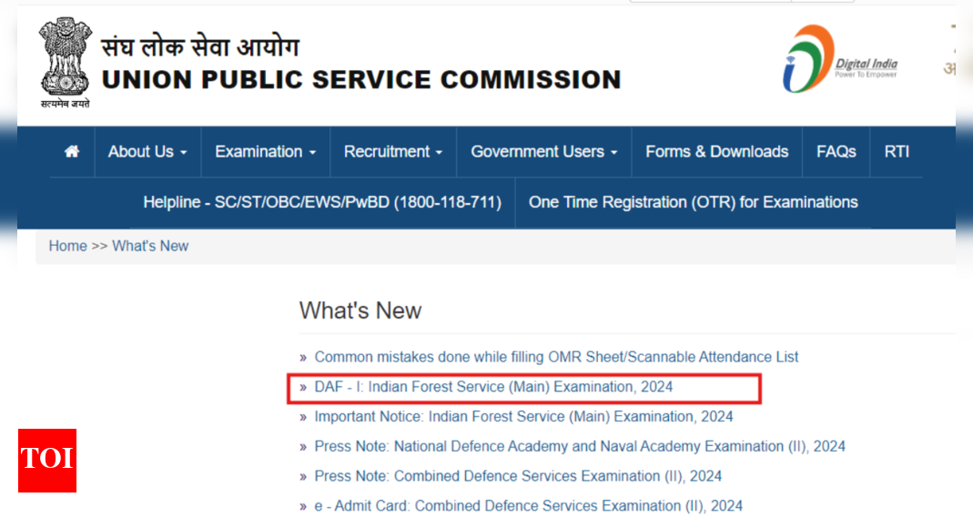 UPSC IFS Main DAF 2024 link active: Fill out the form by September 
