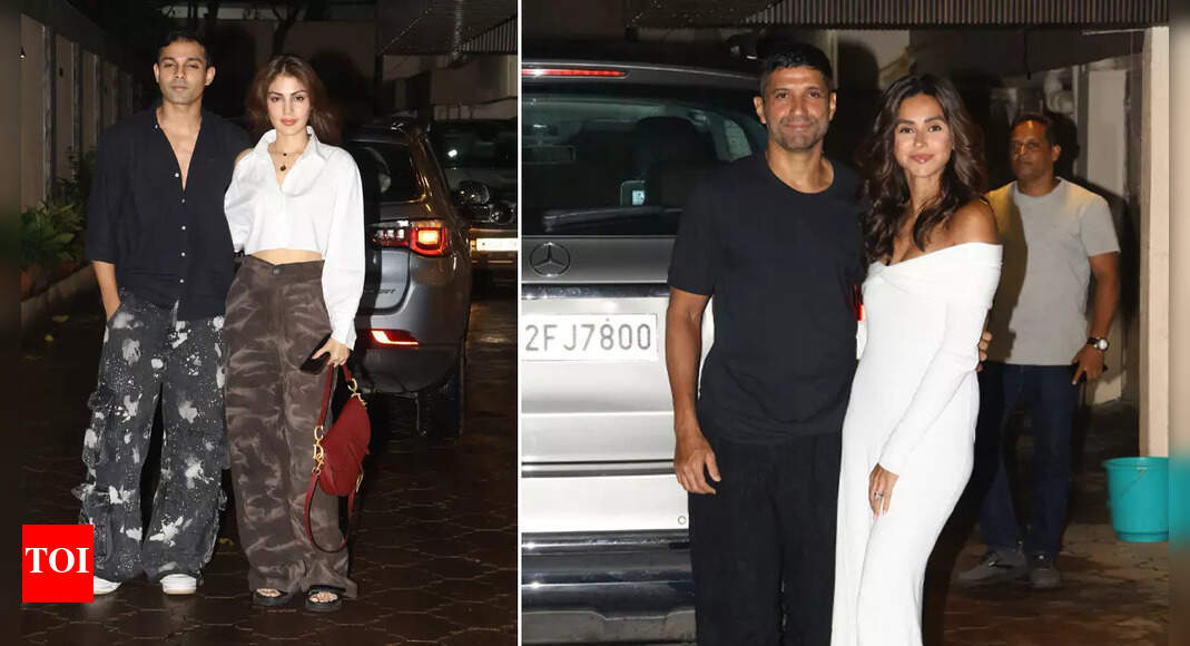 Rhea arrives with rumoured BF at Shibani’s birthday