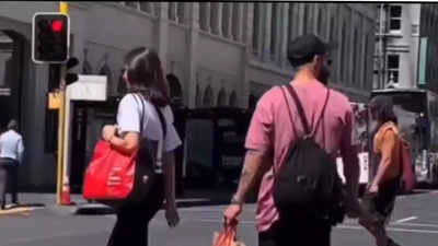 Virat Kohli and Anushka Sharma spotted crossing a street in London - Watch