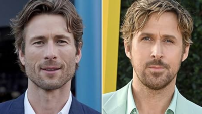 Glen Powell modestly deflects comparison to Ryan Gosling, citing Gosling's legendary status