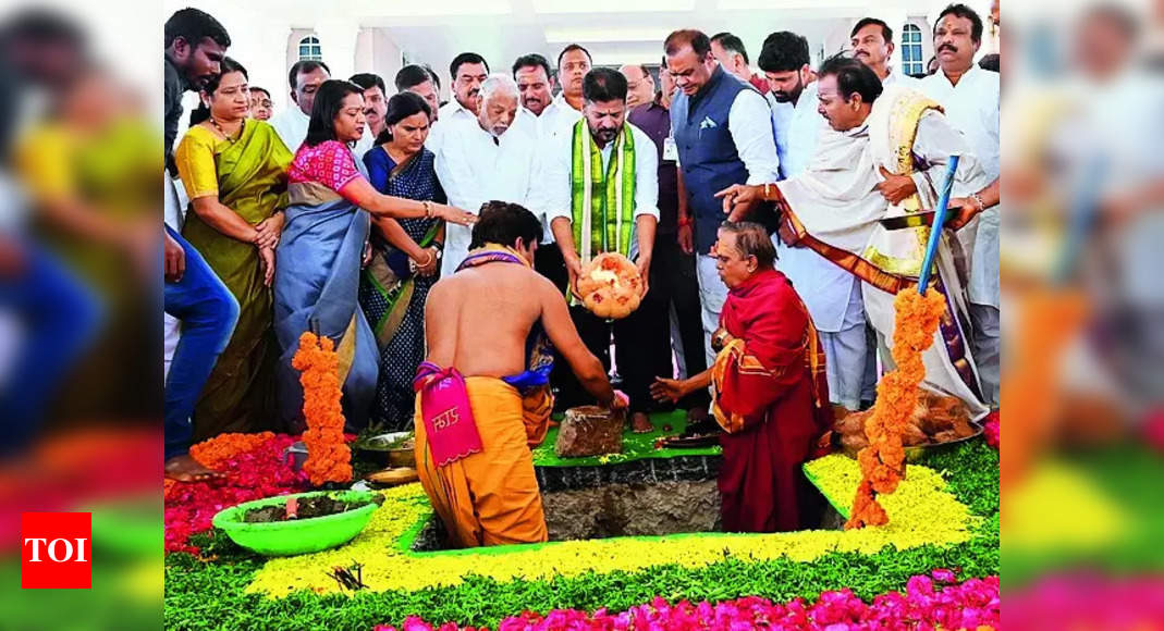 Telangana Talli Statue Bhoomi Puja Held