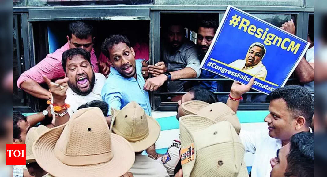 BJP Activists: BJP activists detained in Mangaluru rasta roko protest ...