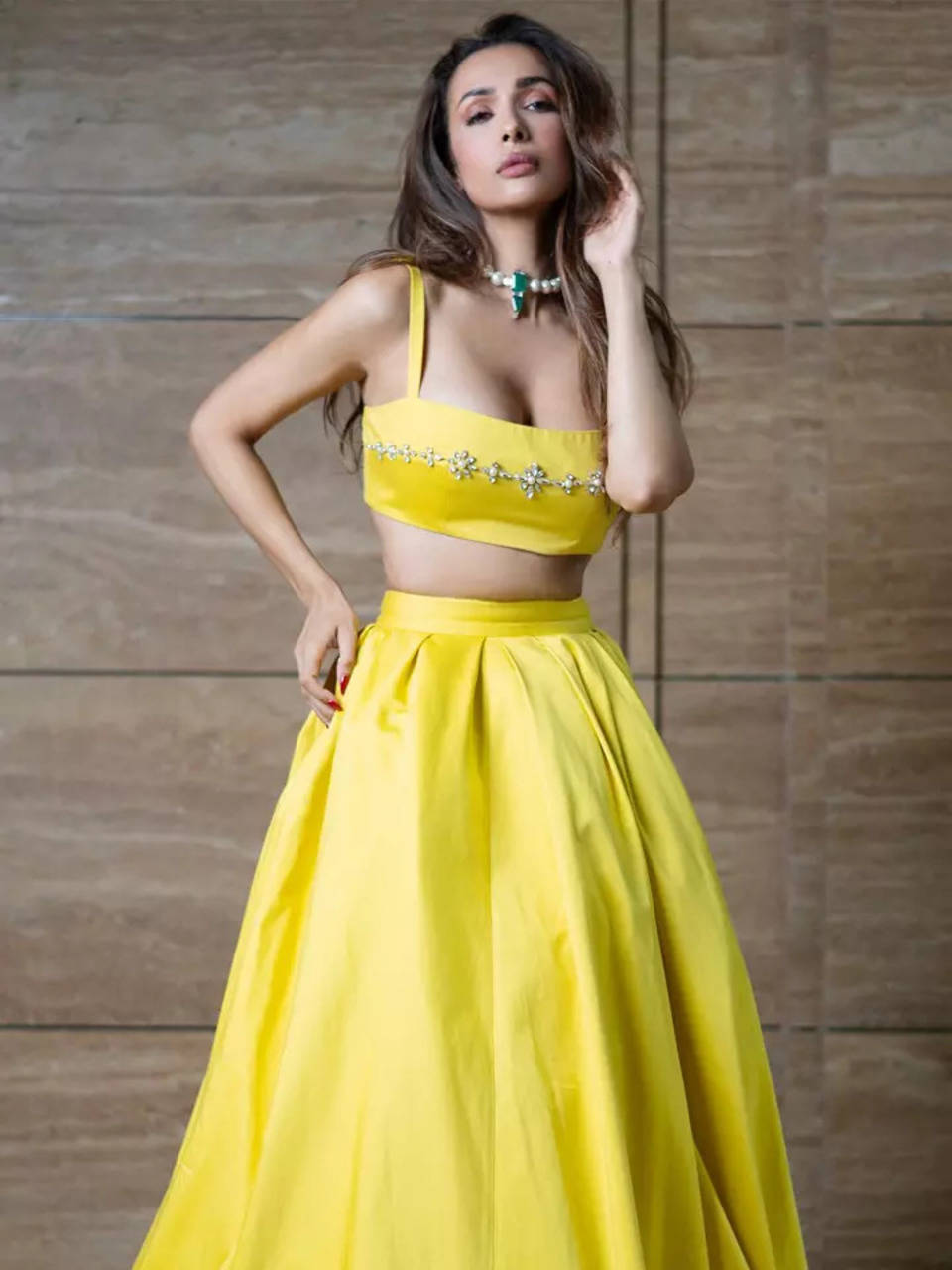 Malaika Arora radiates a desi princess vibe in a yellow blouse and full length skirt Times of India