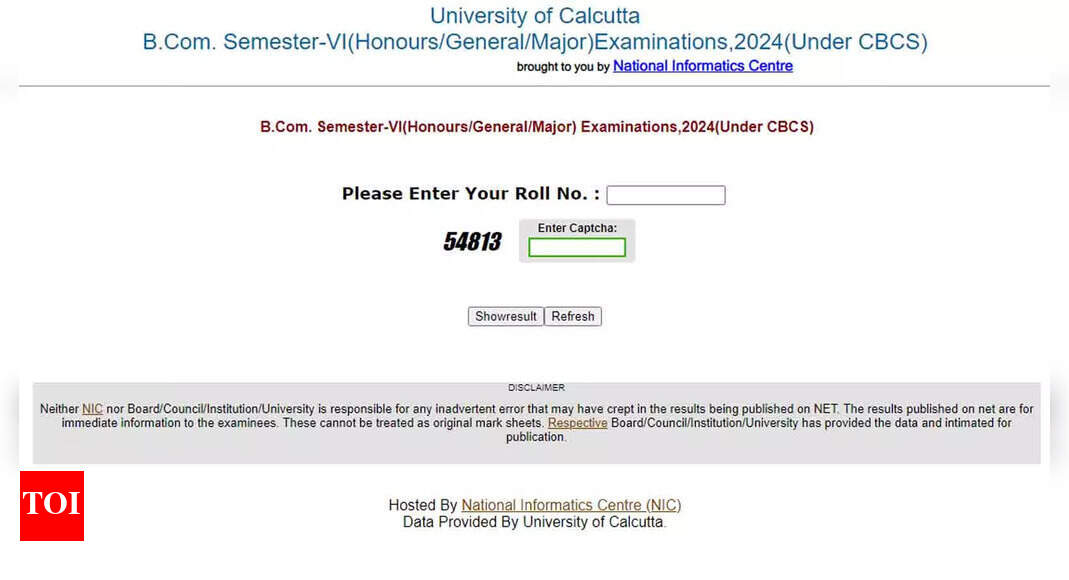 Calcutta University B.Com Semester 6 Results 2024 Released: Direct Link
