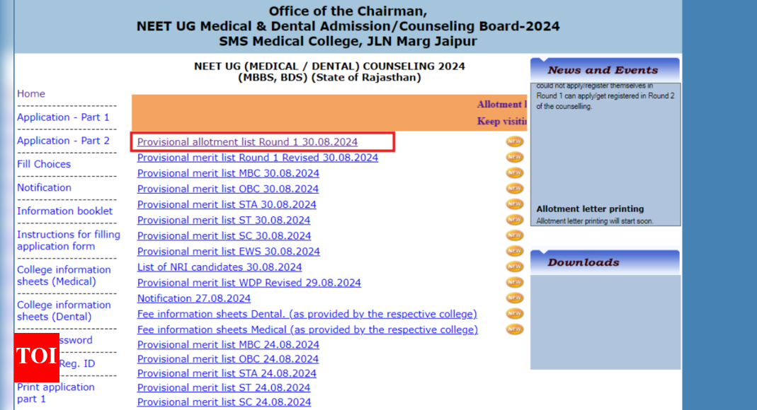 Rajasthan NEET UG 2024 Counselling round 1 provisional seat allotment list out: Check direct link here