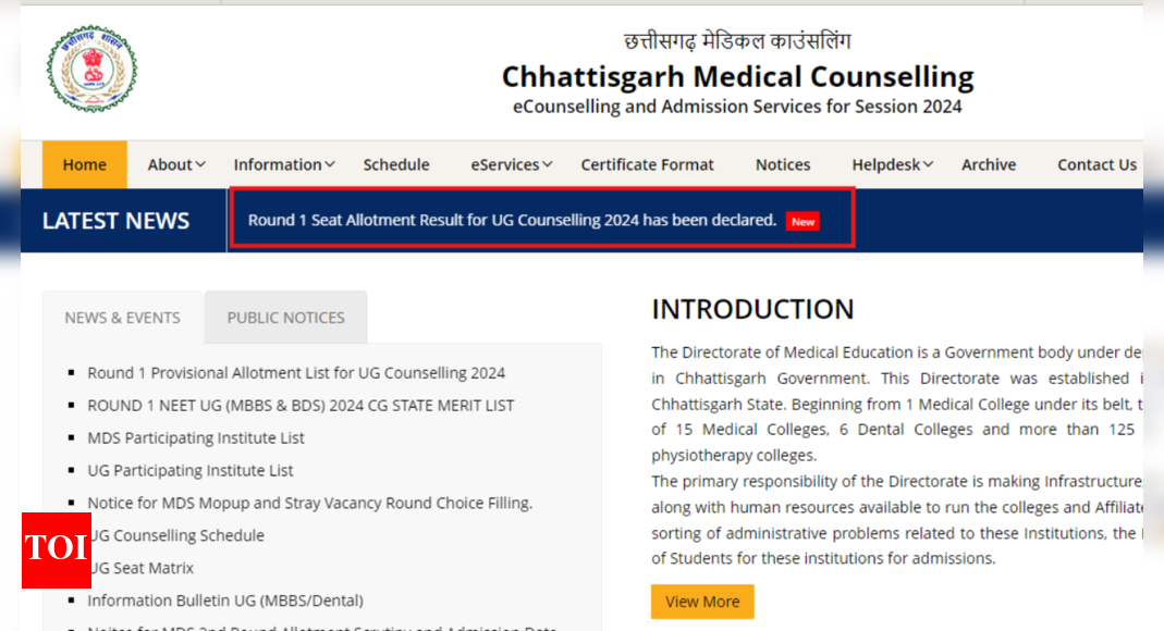 Chhattisgarh NEET UG Counselling 2024 Round 1 allotment result declared: Check direct link here