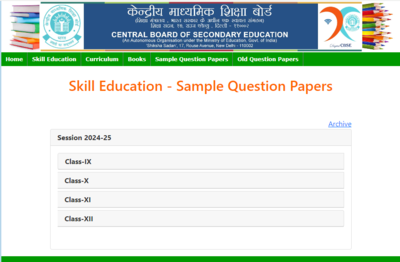 CBSE 2024-25: Skill education sample papers for Class 9 to 12 released, check direct link to download here