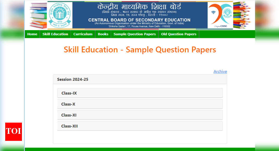 CBSE 202425 Skill education sample papers for Class 9 to 12 released