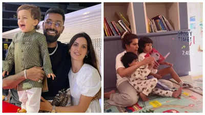 Natasa Stankovic drops off son Agastya at dad Hardik Pandya's home as she returns to Mumbai; Pankhuri Sharma shares pic of their reunion