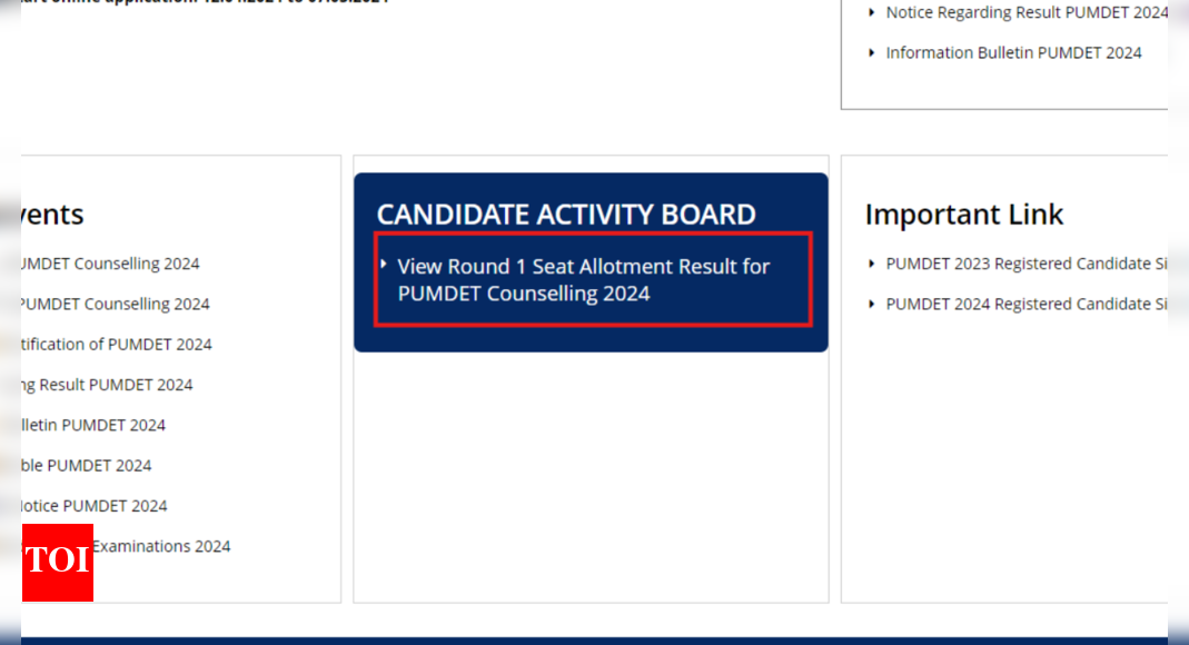 WBJEEB PUMDET Counselling 2024: Round 1 seat allotment result declared - Check direct link here