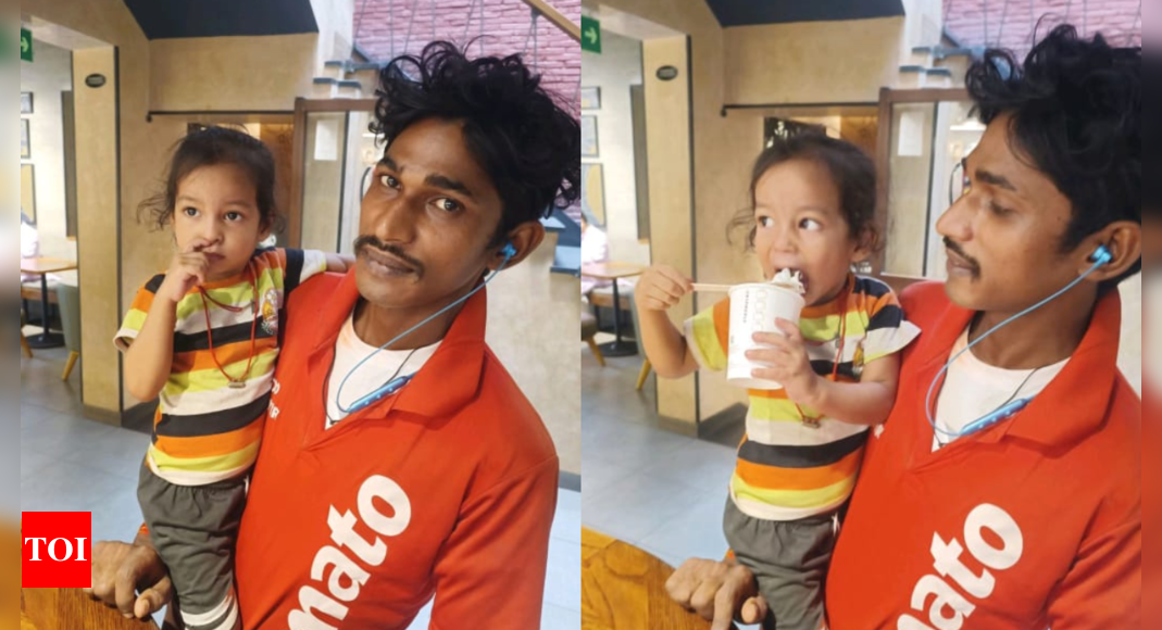 Starbucks manager applauds Zomato delivery agent carrying 2-year-old daughter to work