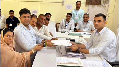 Haryana Polls: Dushyant Chautala files nomination amid muted response in Uchana