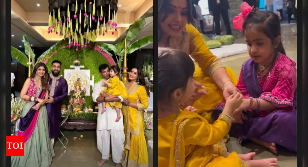 Ganesh Chaturthi 2024: Bipasha Basu and Shilpa Shetty’s daughters delight fans by enjoying the festive vibes together | – Times of India