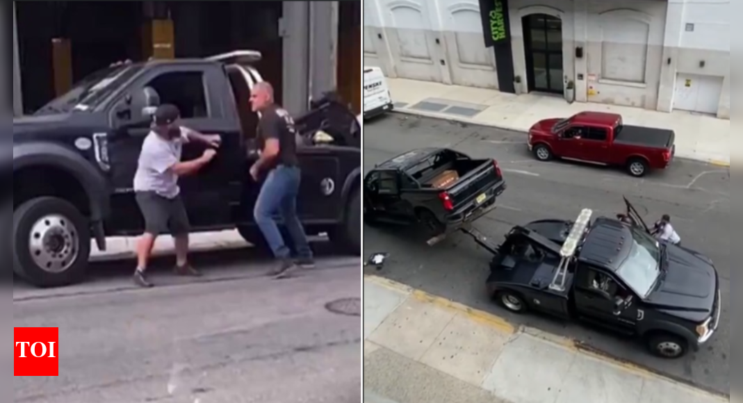 Watch: Man steals tow truck, damages multiple cars in Brooklyn