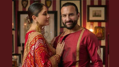 Kareena Kapoor and Saif Ali Khan channel royal vibes as they twin in red!