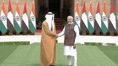PM Modi meets Abu Dhabi Crown Prince at Hyderabad House | India News ...