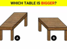 Optical Illusion: Use your high IQ to tell which table is bigger