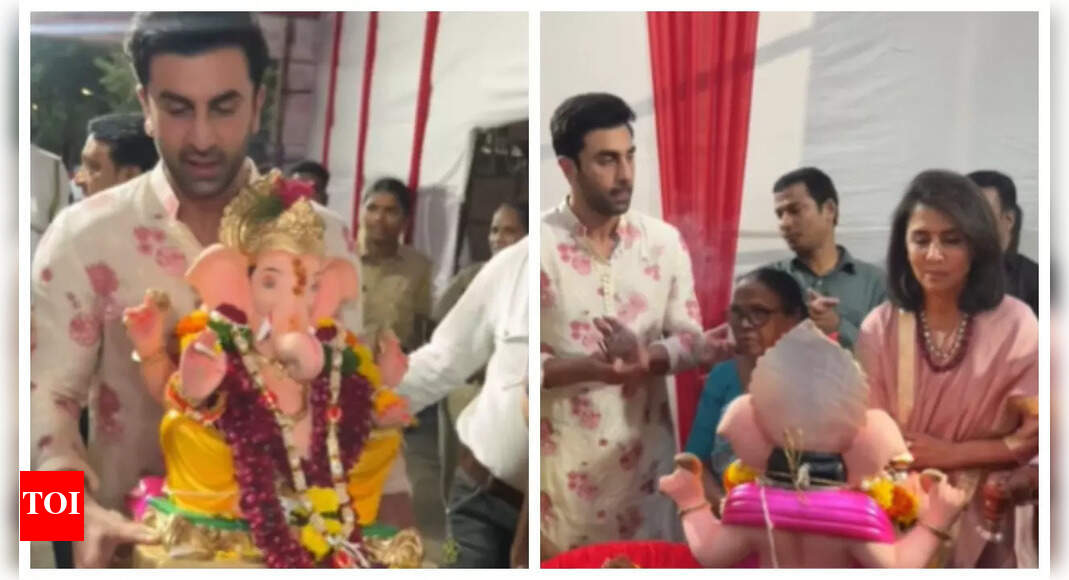 Ranbir-Neetu perform pooja at Ganpati visarjan