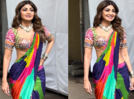 Shilpa Shetty just rolled out the latest sari trend 'a rainbow sari'