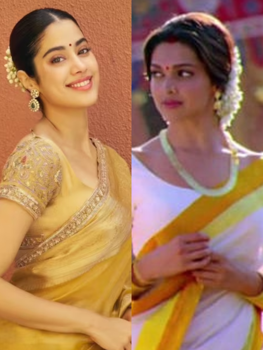 Janhvi Kapoor to Deepika Padukone: Stylish Onam-worthy saris worn by Bollywood divas