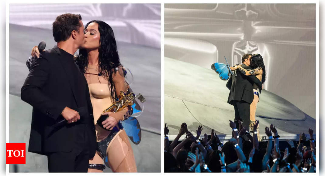 Katy Perry and Orlando Bloom steal the show with a steamy kiss at the MTV VMAs – see viral photos |