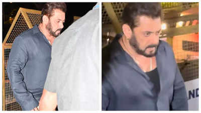 Salman Khan surrounded by bodyguards as he arrives at Malaika Arora's mother's house to offer his condolences - WATCH