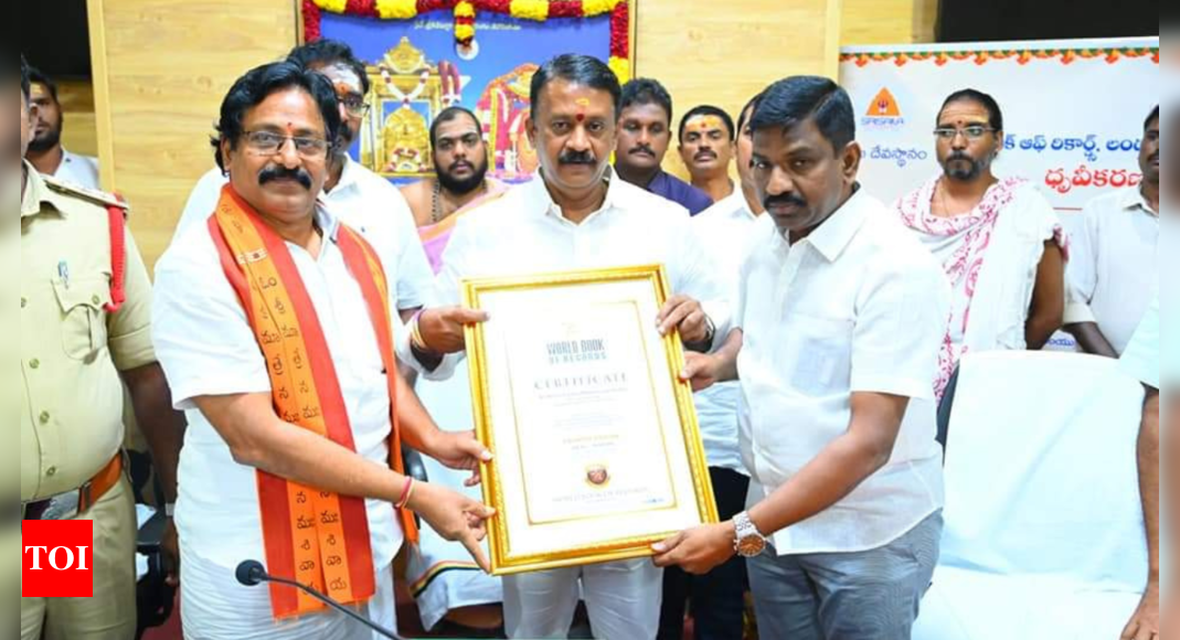 Srisailam Devasthanams gets listed in world book of records London | Amaravati News – Times of India