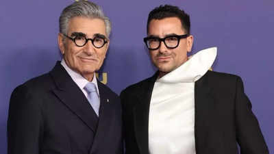 Father-son duo Eugene and Dan Levy's dazzling entrance at the Emmys