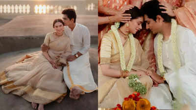 Aditi Rao Hydari and Siddharth set wedding fashion goals in traditional South Indian ensembles