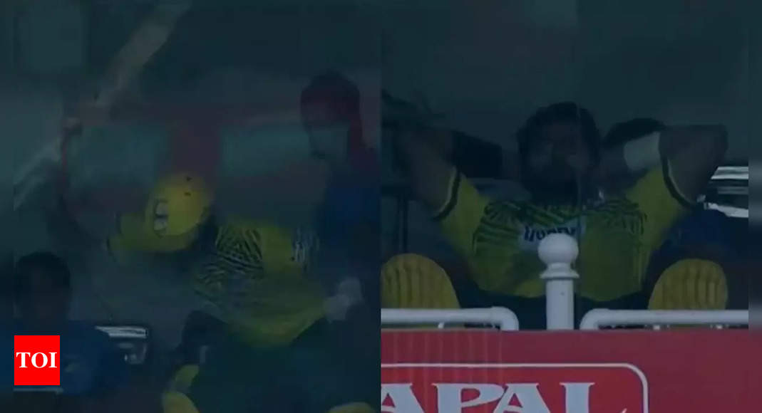 Watch: Imam-ul-Haq smashes bat in anger, throws helmet after dismissal in Champions Cup | Cricket News – Times of India