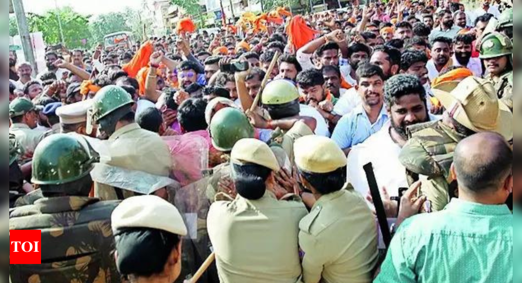 Communal tension hits Karnataka towns over Palestinian flags at rallies | Bengaluru News