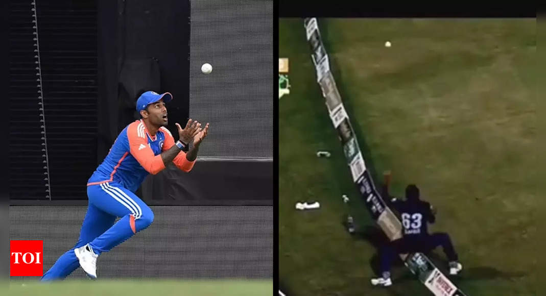 Failed Suryakumar Yadav imitation: Pakistan cricketer’s catching blunder goes viral – WATCH | Cricket News – Times of India