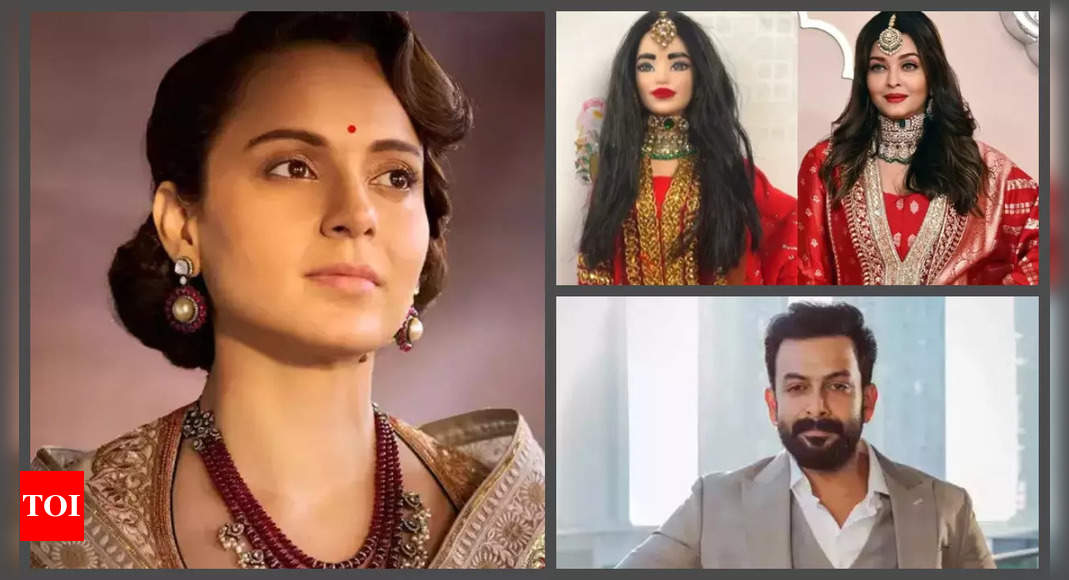 Aishwarya Rai’s Ambani wedding look recreated in doll, Prithviraj Sukumaran buys Rs 30 cr duplex in Pali Hill, Kangana Ranaut sells Mumbai bungalow over film delays: Top 5 entertainment news of the day | – Times of India