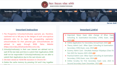 Bihar BBOSE Class 10 exam date revised for September 25 exam, check rescheduled date here
