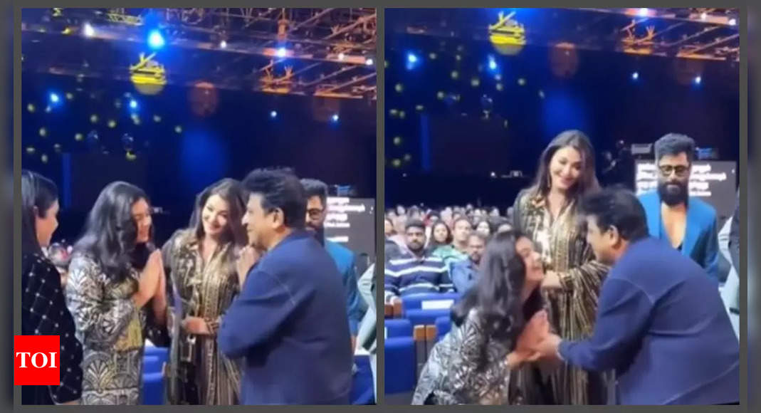 Aaradhya Bachchan touches feet of Kannada superstar Shiva Rajkumar at SIIMA; fans say ‘Aishwarya Rai raised a sanskaari daughter’ – WATCH video |