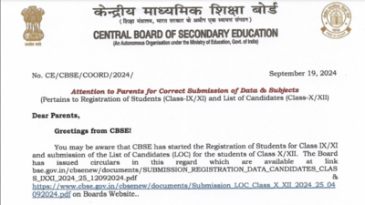 CBSE issues important notice for parents on the correct submission of students' registration data; check details here