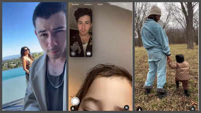 Nick Jonas kisses Priyanka Chopra, talks to Malti on video call and chills with Jonas brothers in moments he shares from his camera roll - WATCH