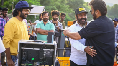 Nandamuri Balakrishna makes a surprise visit to Venkatesh Daggubati and Anil Ravipudi on the sets of 'SVC 58'