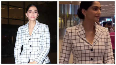 Sonam Kapoor makes heads turn as she gets snapped at the Mumbai airport; See pics