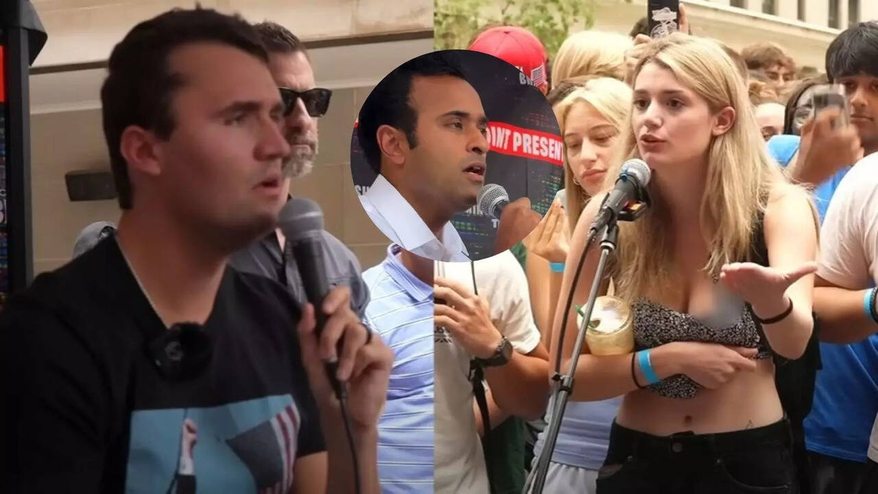Why a female college student flashed Vivek Ramaswamy and Charlie Kirk |  World News - Times of India