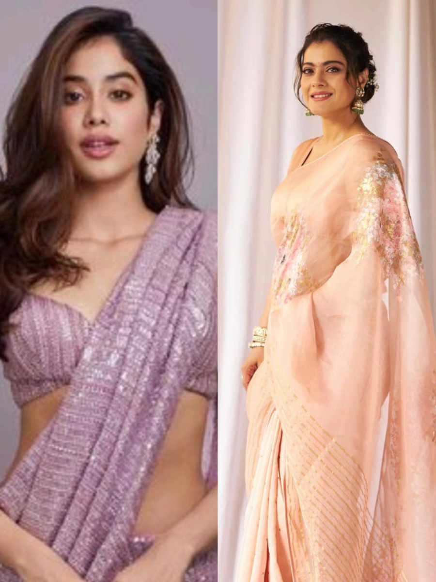 Janhvi Kapoor to Kajol: Pastel saris to borrow from Bollywood divas