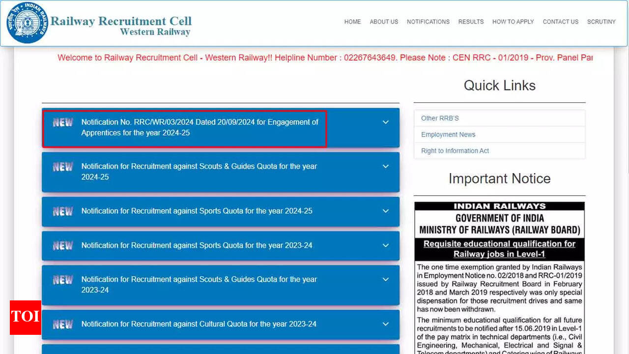 RRC WR Apprentice Recruitment 2024: Application for 5066 vacancies 
