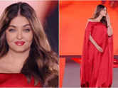 Aishwarya conquers the ramp in a stunning red dress