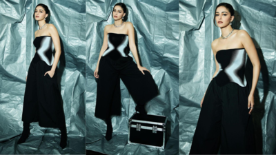 Ananya Panday nails the fashion game in a chic black jumpsuit