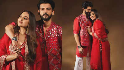 Sonakshi Sinha and Zaheer Iqbal set major couple goals in matching red outfits: Pics Inside