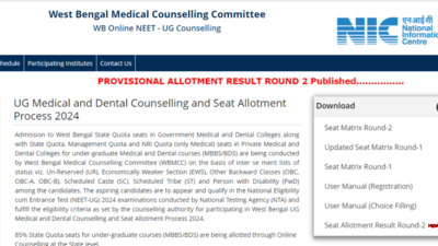 West Bengal NEET UG 2024 Counselling Round 2 provisional seat allotment out declared: Check direct link here